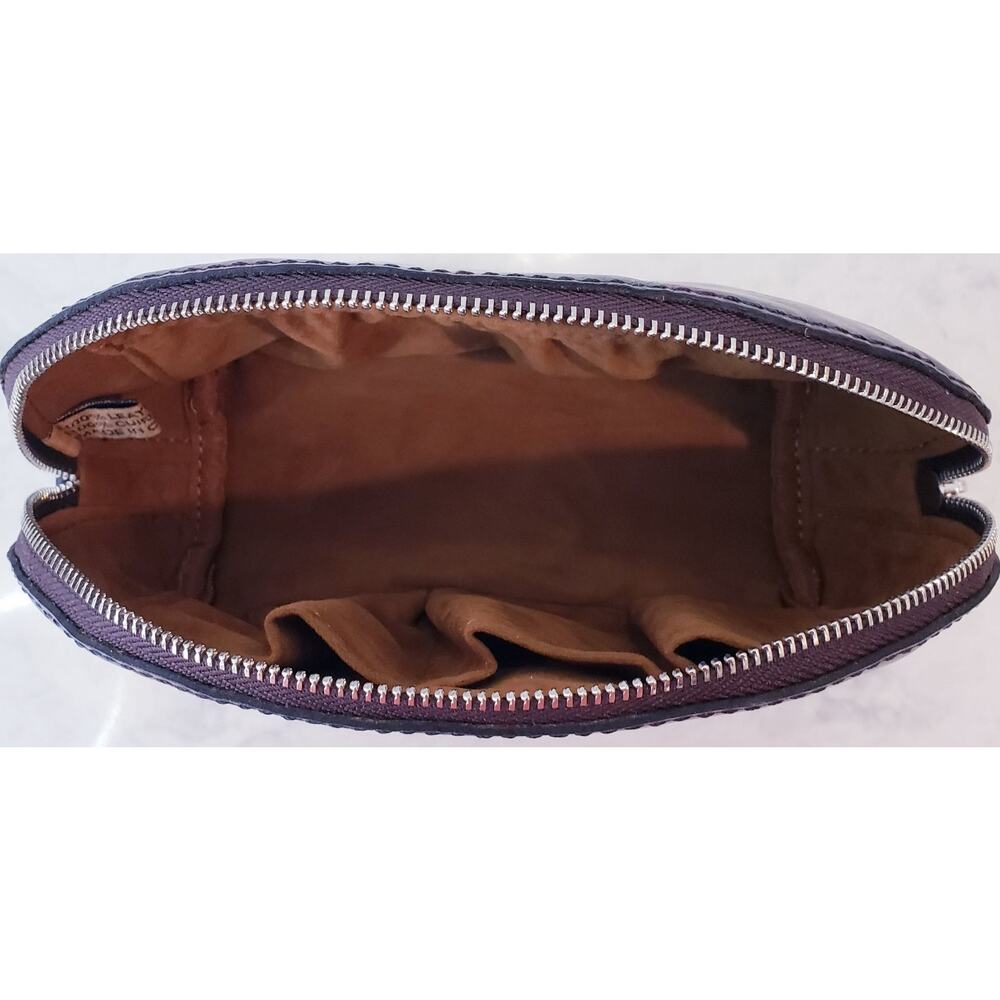 NIOB Patricia Nash Leather Capriana Cosmetic Bag Rustic Mums Pattern - Picture 12 of 14